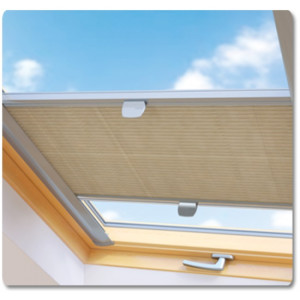 Ovenlys Plisségardin - Alu-metal bagside