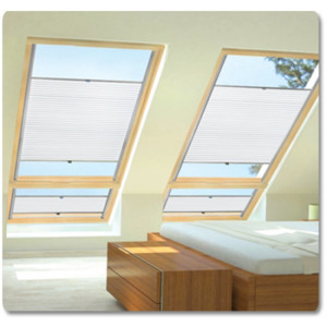 Ovenlys Plisségardin - Ensfarvede